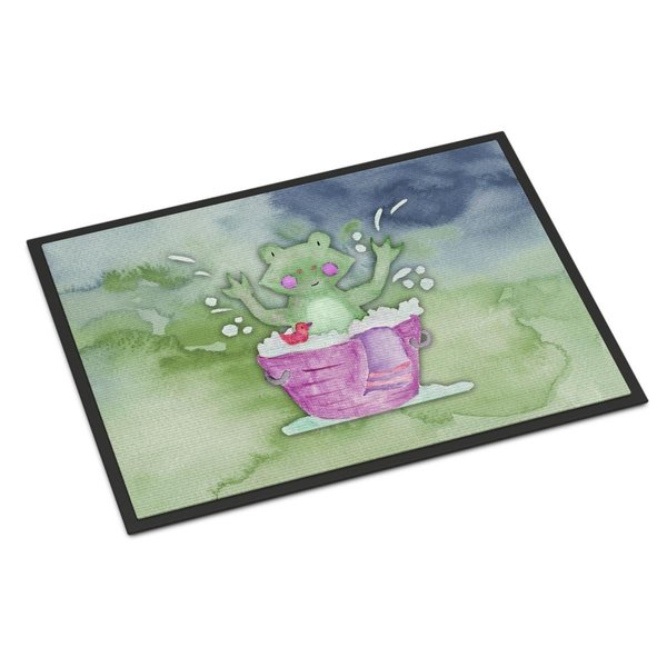 Carolines Treasures 18 x 27 in. Frog Bathing Watercolor Indoor or Outdoor Mat BB7343MAT